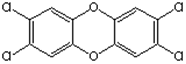 Struktura 2,3,7,8-tetrachlordibenzo-p-dioxinu
