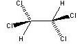 Struktura molekuly 1,1,2,2-tetrachlorethanu